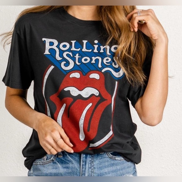 Daydreamer Rolling Stone Black Cotton-Modal Blend Tee - NWT - Size S - Picture 1 of 11